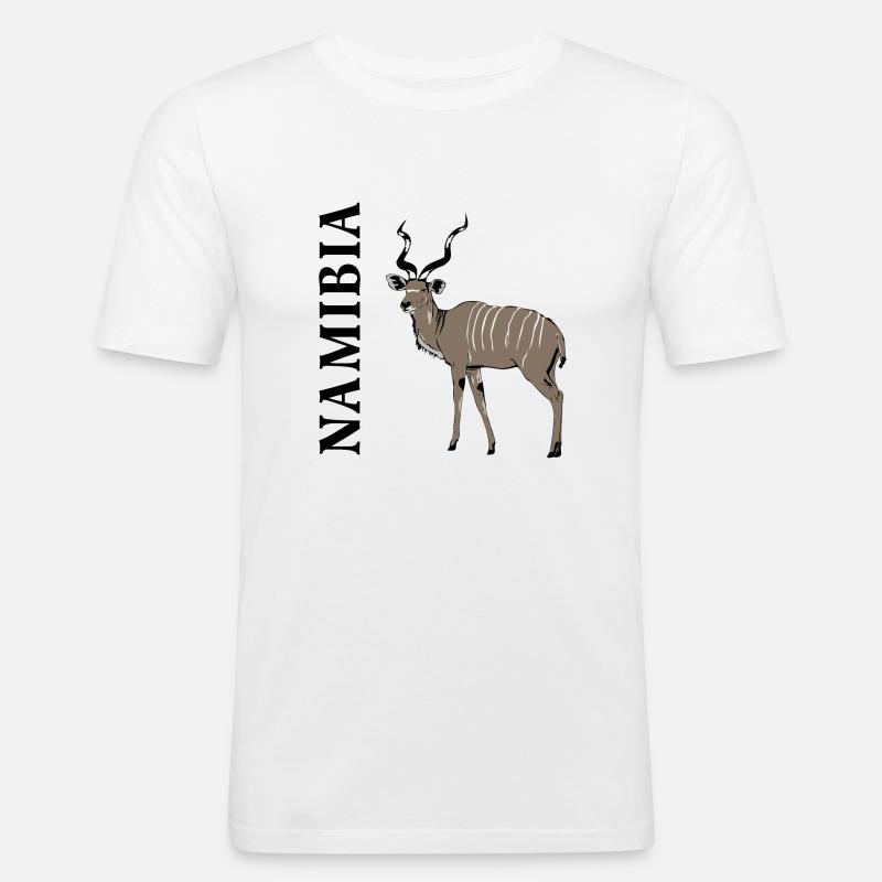 Namibia - Kudu Antilope - Männer Slim Fit T-Shirt - Weiß