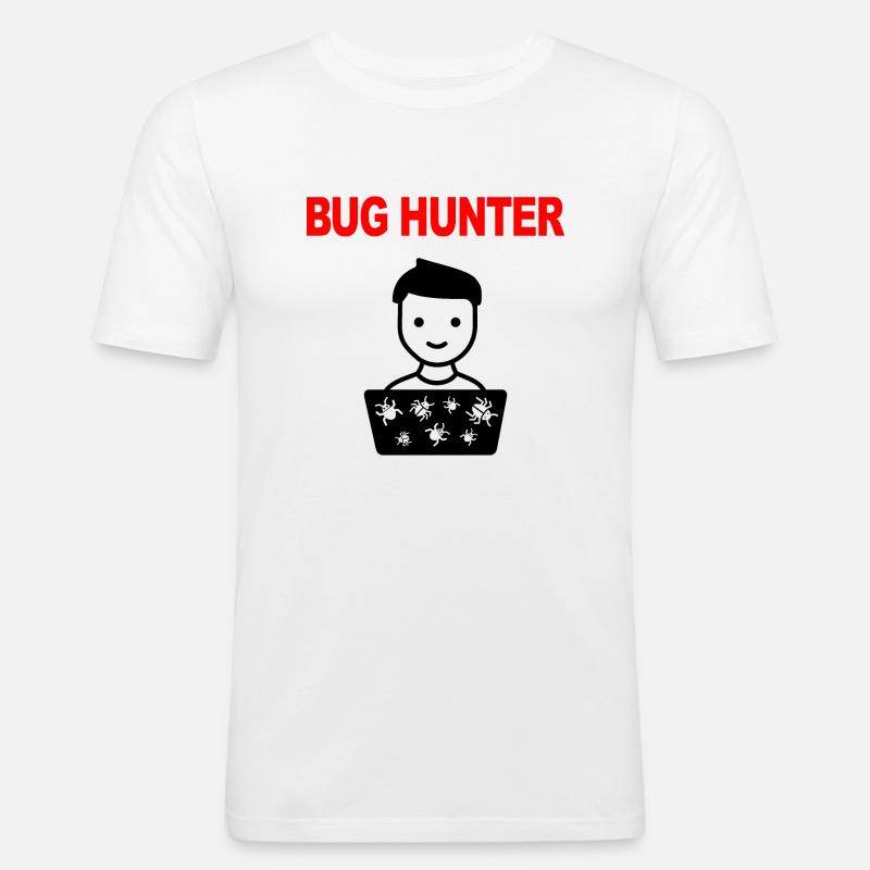 Bug Hunter, Test software, Programmatore, IT, Bug - Maglietta aderente da uomo - bianco