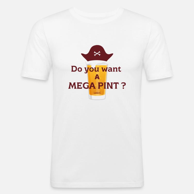 Möchten Sie ein Mega-Pint? - Männer Slim Fit T-Shirt - Weiß