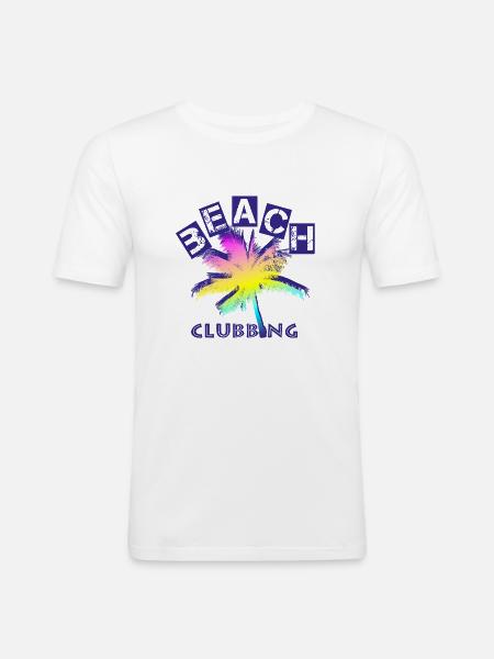 beach clubbing - Männer Slim Fit T-Shirt - Weiß