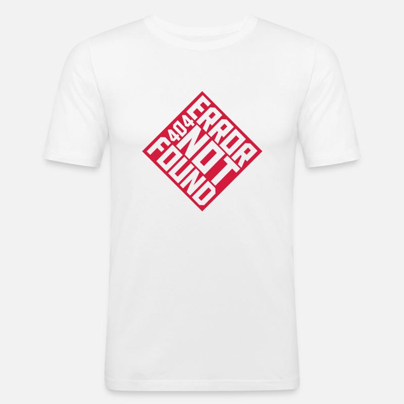 Error 404 not found - Männer Slim Fit T-Shirt - Weiß