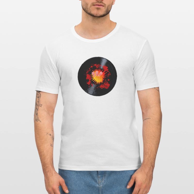 Exploding Pop Music Long Playing Record T-shirt près du corps Homme