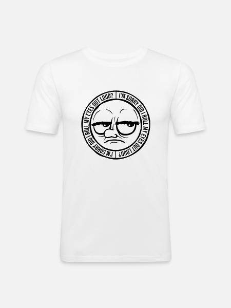 Roll My Eyes Out - Men's Slim Fit T-Shirt - white