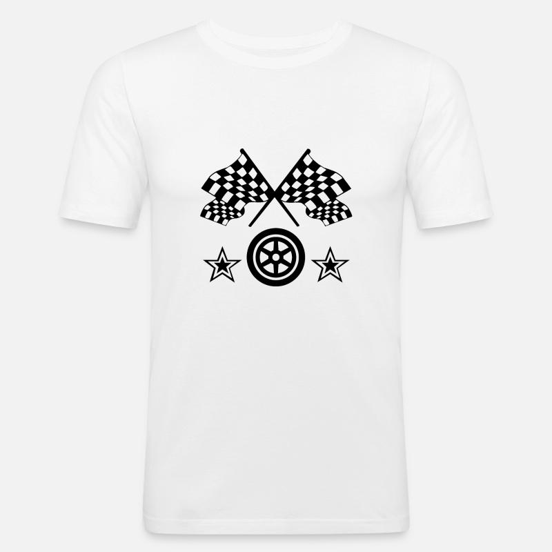 Auto - Männer Slim Fit T-Shirt - Weiß