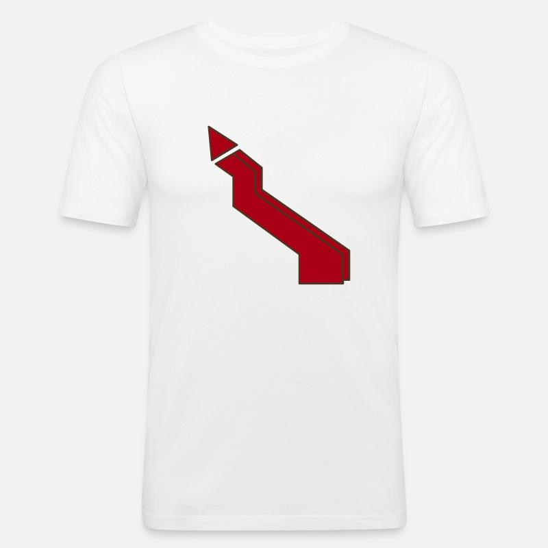 Blitz rot - Männer Slim Fit T-Shirt - Weiß