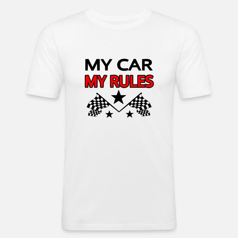 Auto - Männer Slim Fit T-Shirt - Weiß