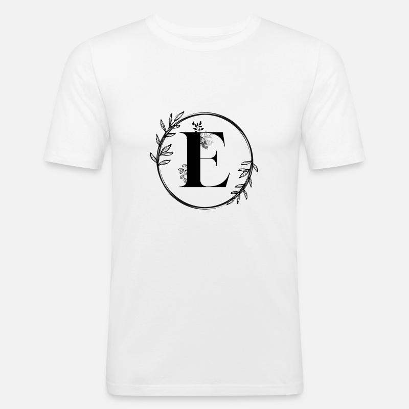 Blumenbuchstabe E - Männer Slim Fit T-Shirt - Weiß