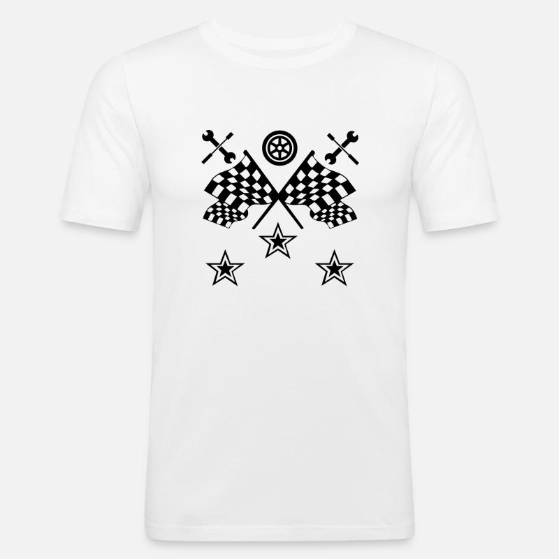 Auto - Männer Slim Fit T-Shirt - Weiß