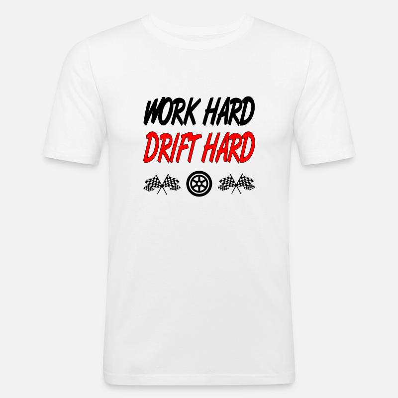 Auto - Männer Slim Fit T-Shirt - Weiß