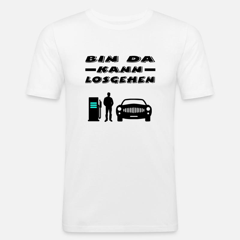 Auto - Männer Slim Fit T-Shirt - Weiß