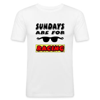 Auto - Männer Slim Fit T-Shirt - Weiß - Vorne - Nik (191cm)
