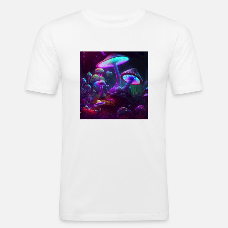Pilz1 - Männer Slim Fit T-Shirt - Weiß