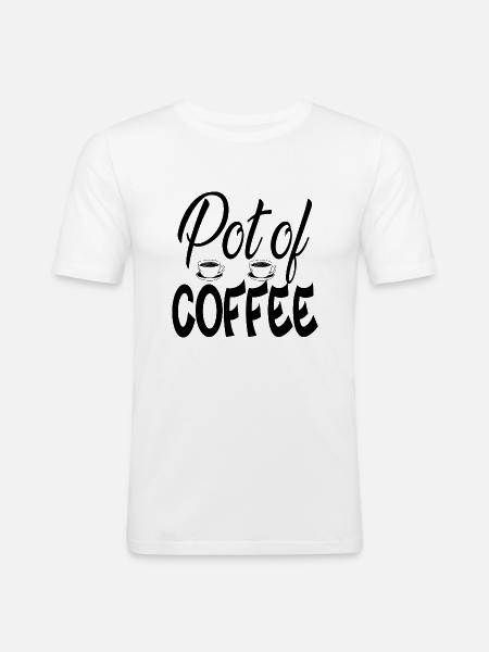 Pot of Coffee - Men's Slim Fit T-Shirt - white