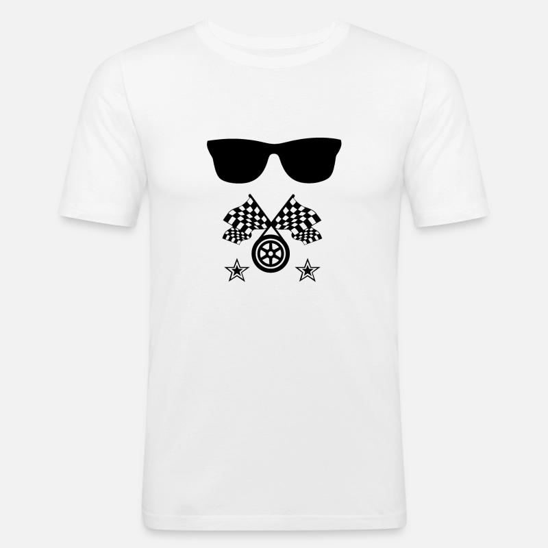 Auto - Männer Slim Fit T-Shirt - Weiß