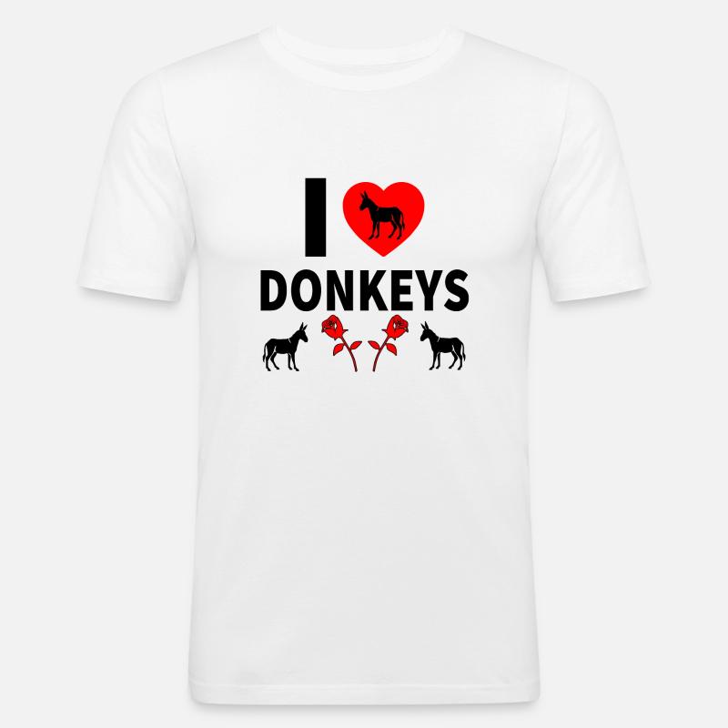 Esel - Männer Slim Fit T-Shirt - Weiß