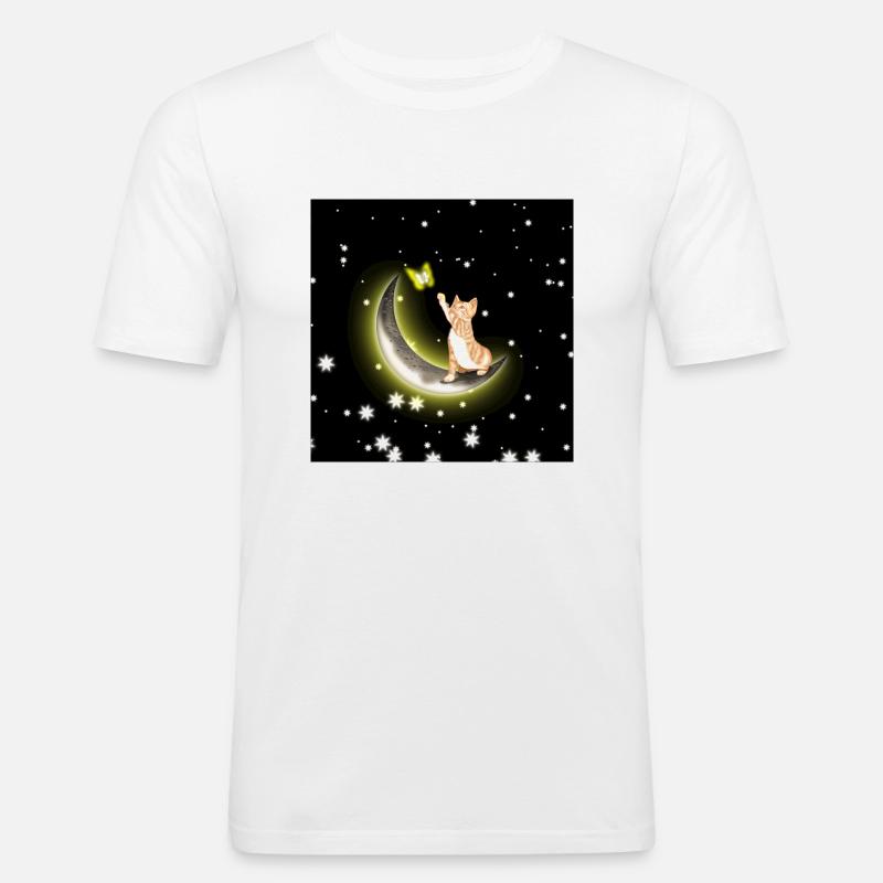 RS - LUA CRESCENTE AMARELA - Männer Slim Fit T-Shirt - Weiß