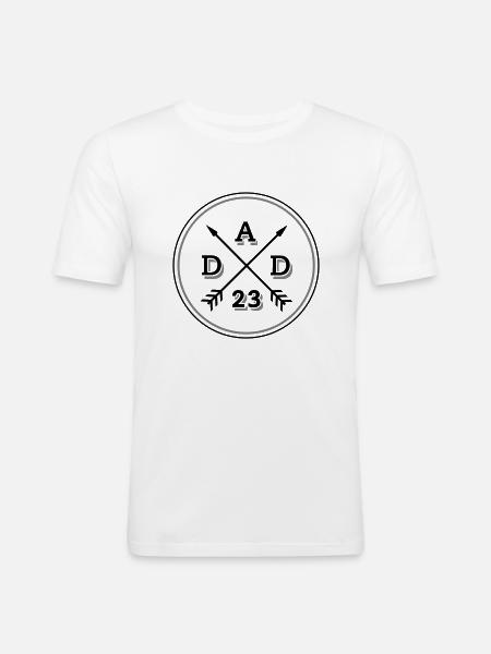 Dad 23 Pfeile Farbwechsel - Männer Slim Fit T-Shirt - Weiß