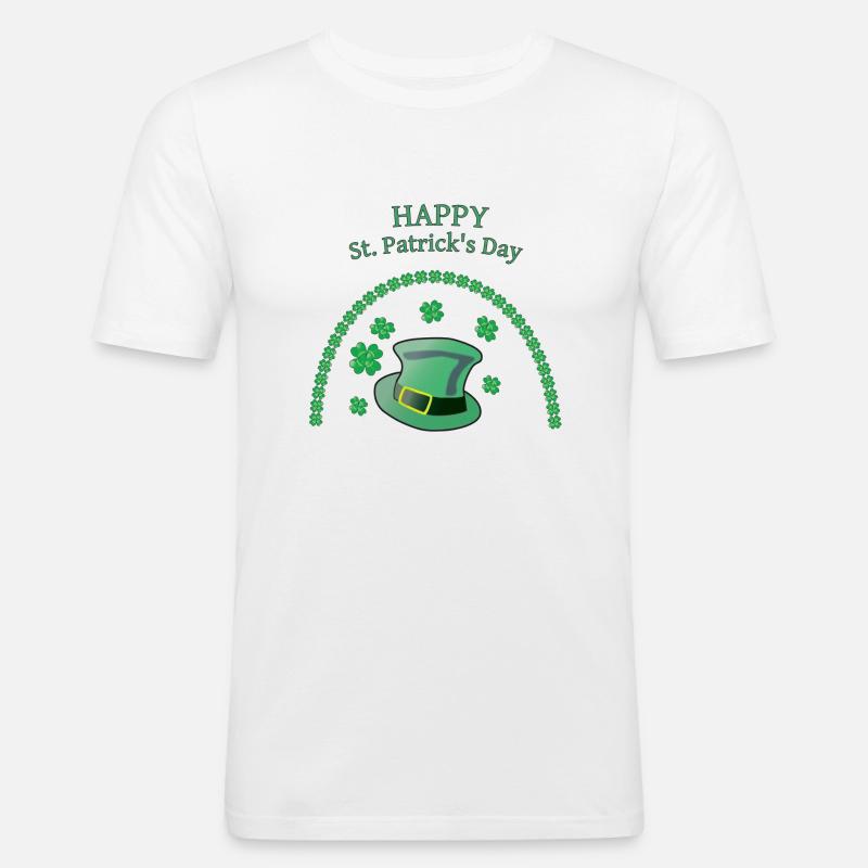 St Patricks day Hat - Männer Slim Fit T-Shirt - Weiß