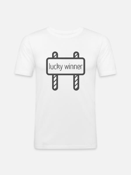 lucky winner - Männer Slim Fit T-Shirt - Weiß