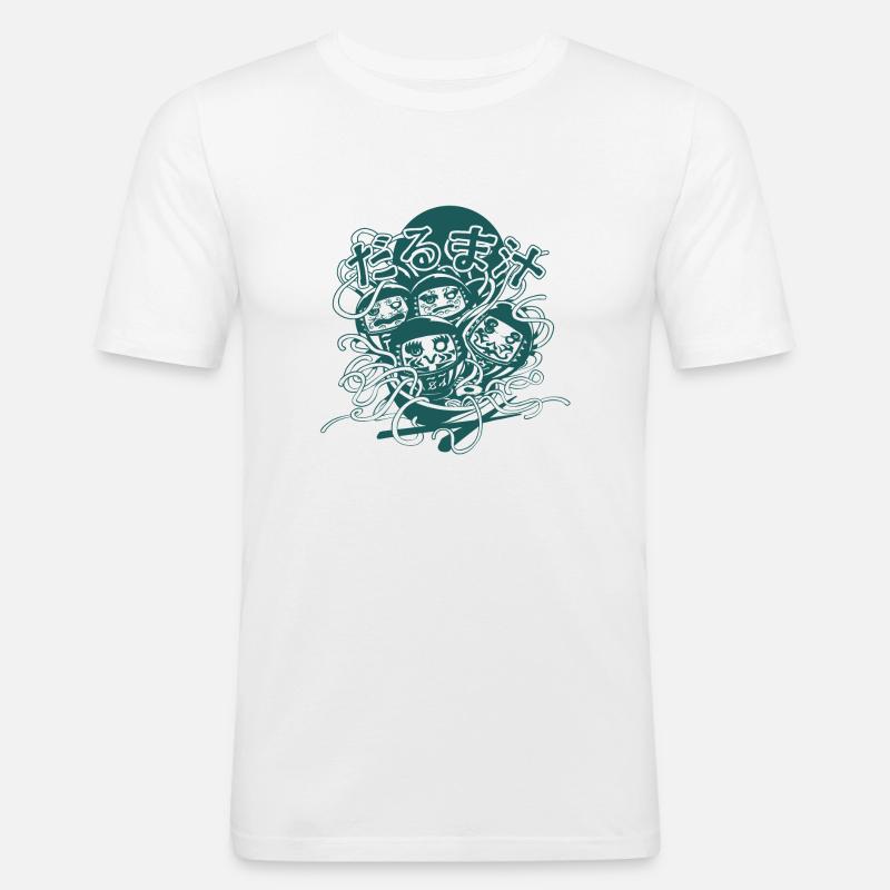 Daruma-Suppe (Schwarz-Weiß-Version) - Männer Slim Fit T-Shirt - Weiß