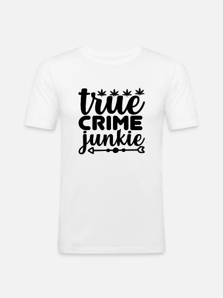 True Crime Junkie - Men's Slim Fit T-Shirt - white