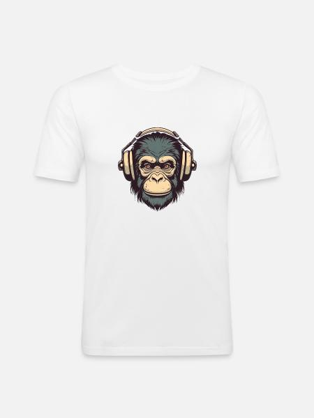 Funky Bloody Monkey - Men's Slim Fit T-Shirt - white