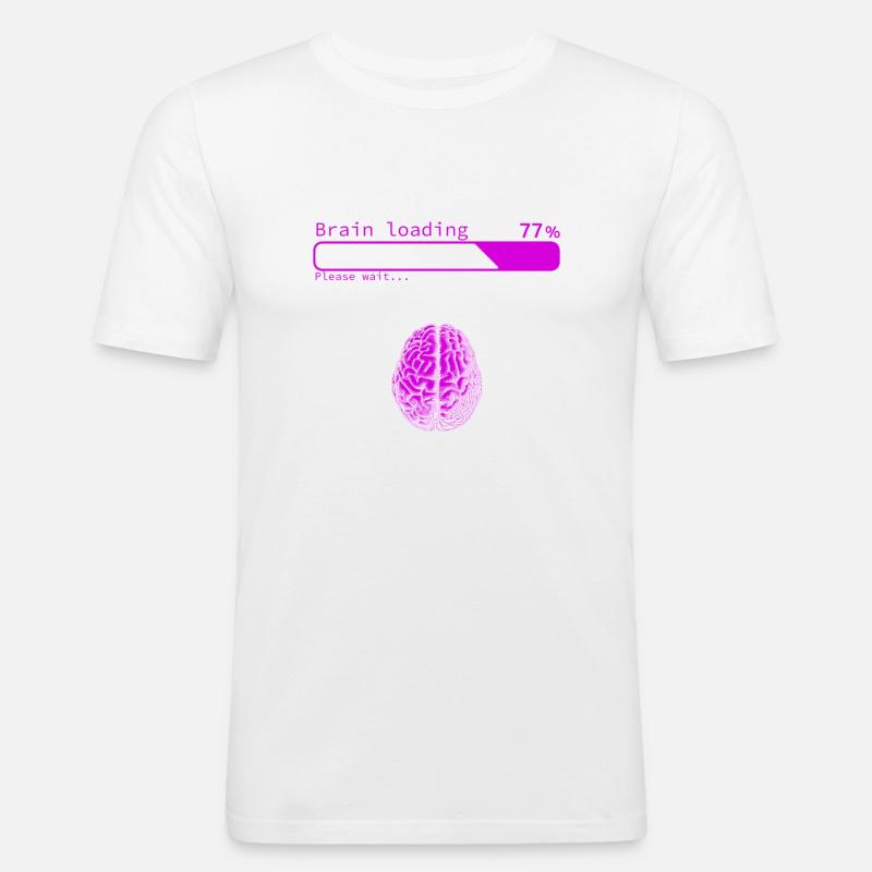 Brain Loading - Men's Slim Fit T-Shirt - white