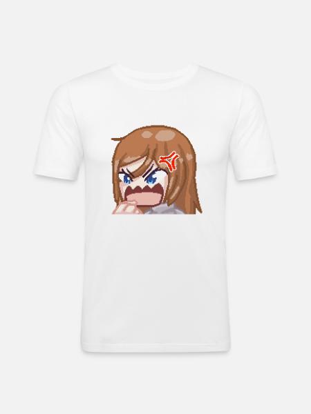Pillowg1rl Emote Rage - Männer Slim Fit T-Shirt - Weiß