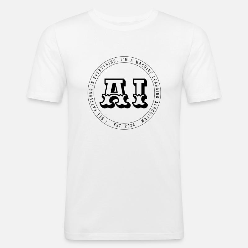 KI-Algorithmus - Männer Slim Fit T-Shirt - Weiß
