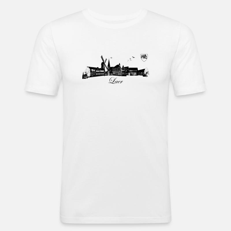 Laer Skyline 2023 - Männer Slim Fit T-Shirt - Weiß