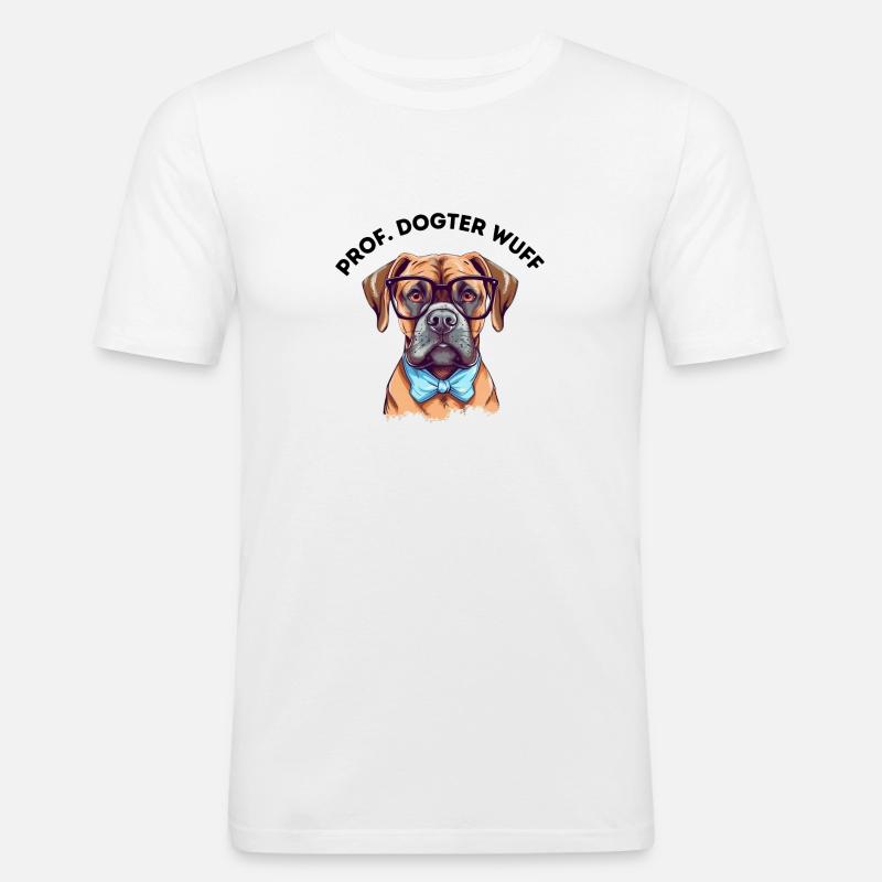 Prof. Dögter Wuff - Men's Slim Fit T-Shirt - white