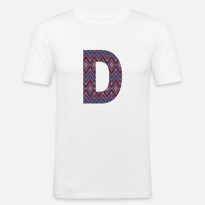 Monogramm Buchstabe D - geometrisches Muster - Männer Slim Fit T-Shirt - Weiß
