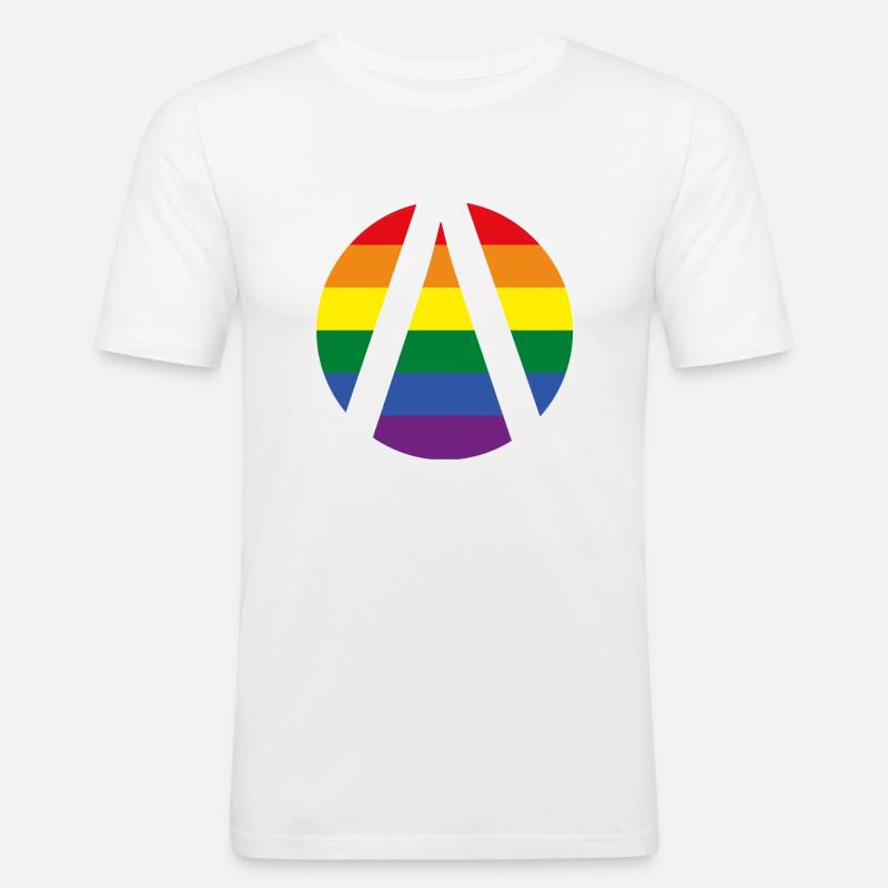 Lambda Logo CSD - Männer Slim Fit T-Shirt - Weiß