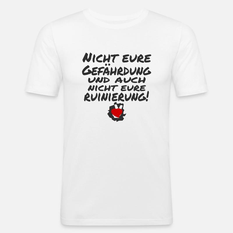 nicht eure gefährdung - Männer Slim Fit T-Shirt - Weiß