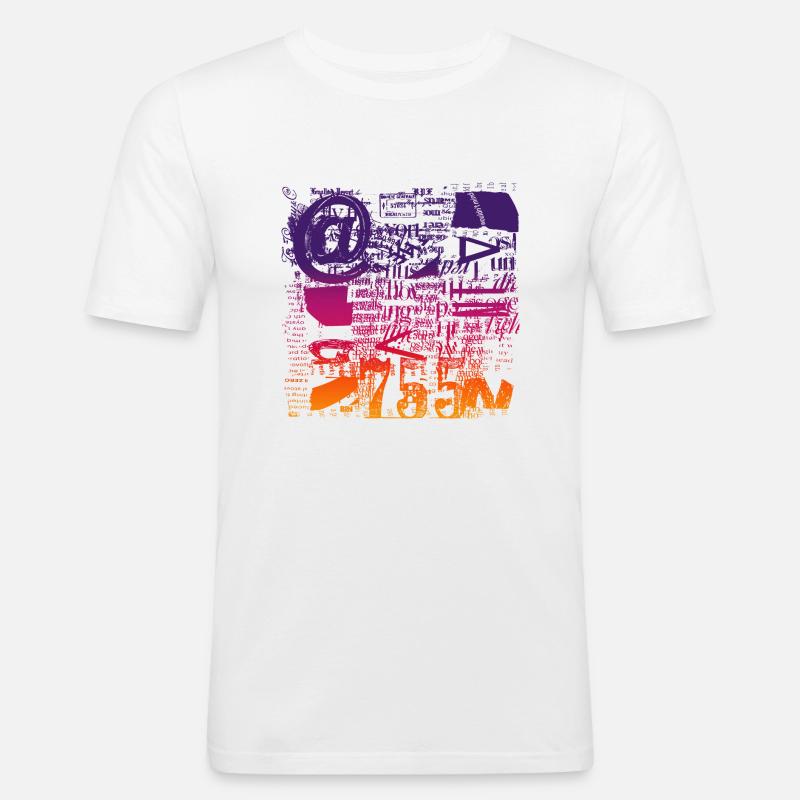Zeitungsausschnitte Scrapbook Zeitschriften Alphabet Code - Männer Slim Fit T-Shirt - Weiß