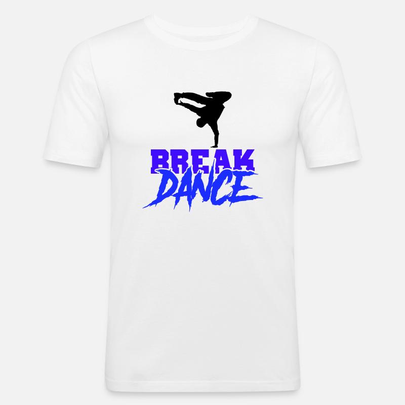 break dance - Männer Slim Fit T-Shirt - Weiß
