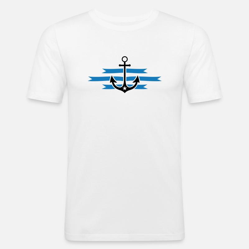 anchor - Men's Slim Fit T-Shirt - white