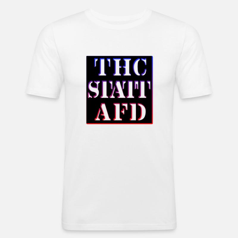 THC STATT AFD - Männer Slim Fit T-Shirt - Weiß