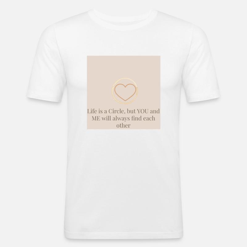 Circle - Männer Slim Fit T-Shirt - Weiß