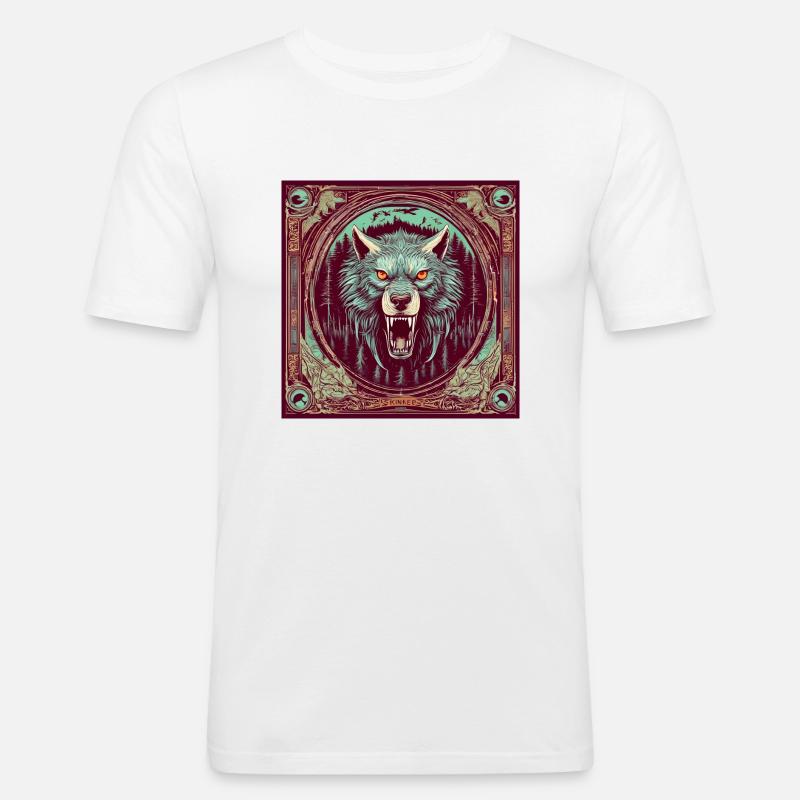 Werwolf - Männer Slim Fit T-Shirt - Weiß