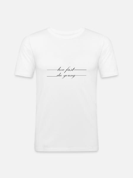 fast live - Männer Slim Fit T-Shirt - Weiß