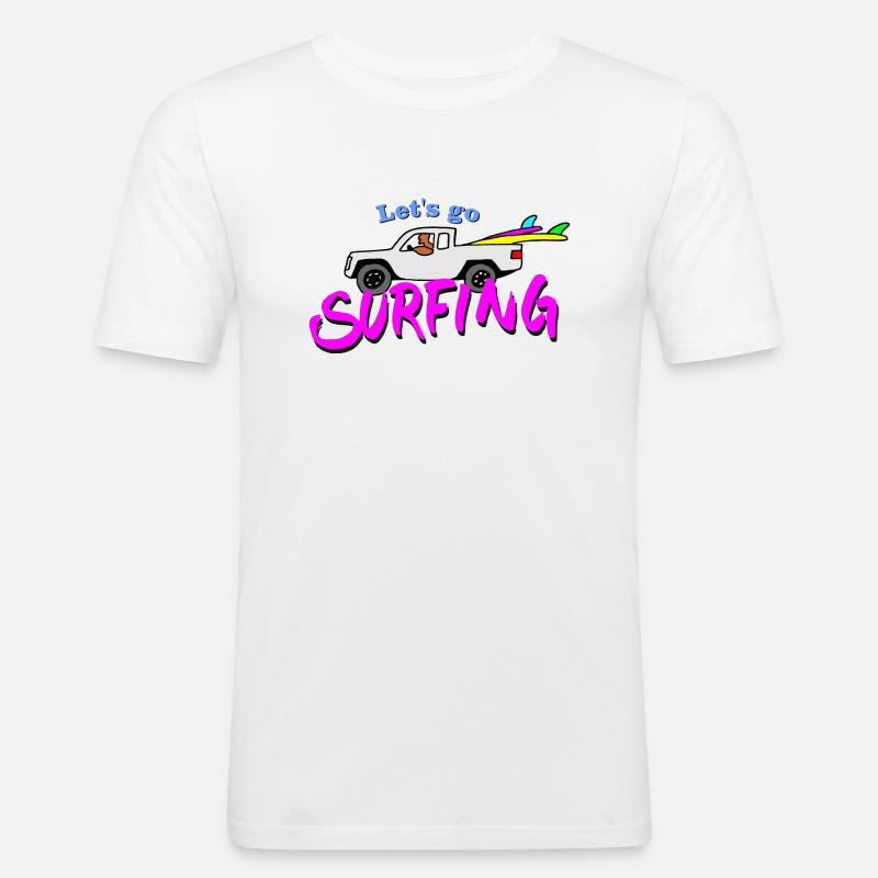 letsgo - Männer Slim Fit T-Shirt - Weiß