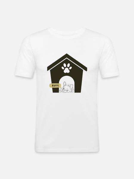 Ruff Day Hundedesign - Männer Slim Fit T-Shirt - Weiß