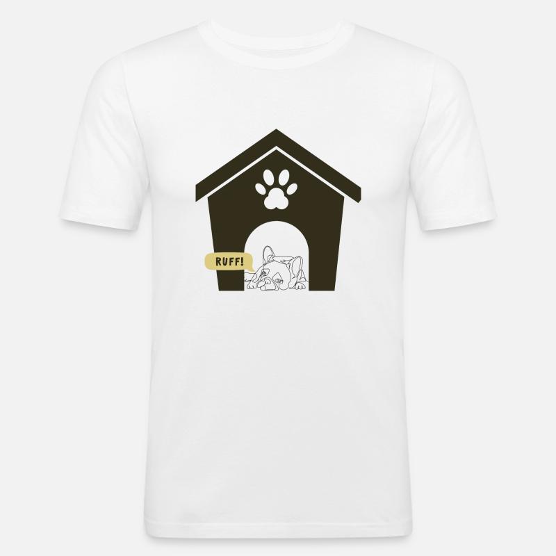 Ruff Day Hundedesign - Männer Slim Fit T-Shirt - Weiß