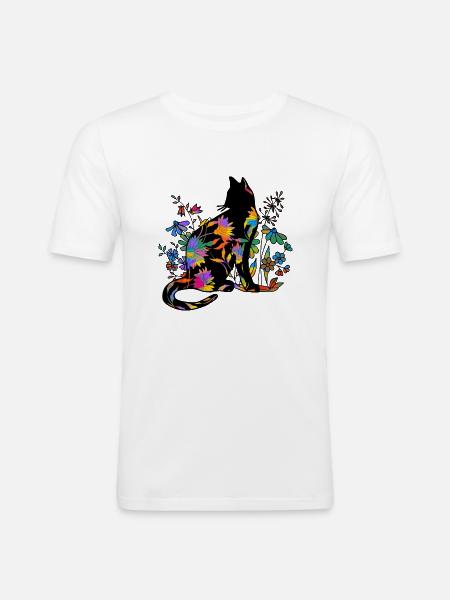 Cat - Men's Slim Fit T-Shirt - white
