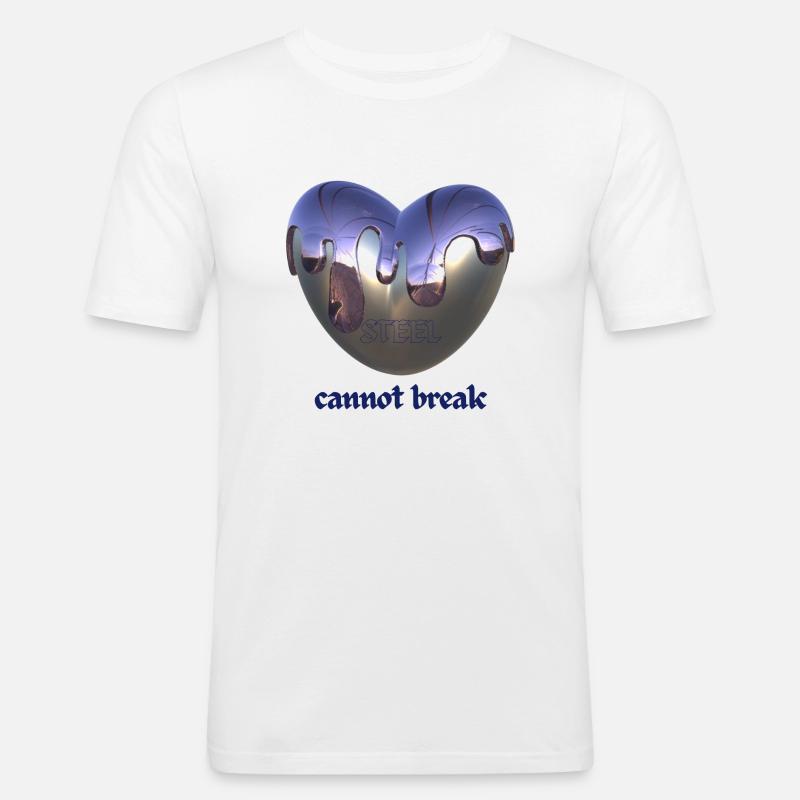 Steel cannot break - Männer Slim Fit T-Shirt - Weiß
