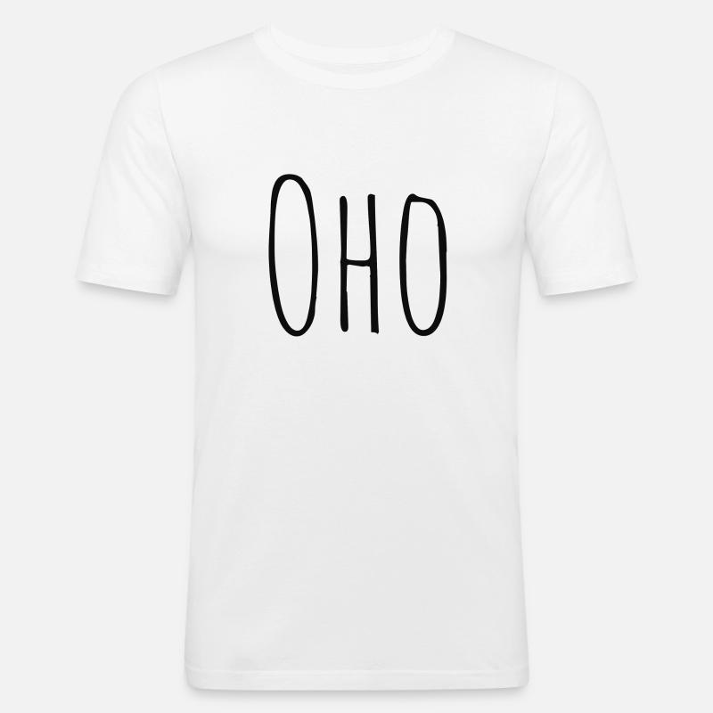 oho - Männer Slim Fit T-Shirt - Weiß