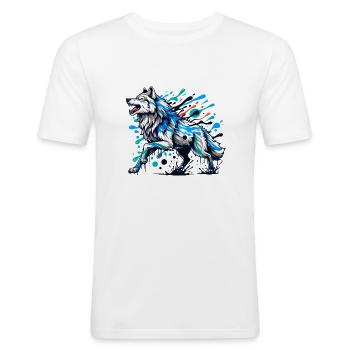Wunderschöner Wolf - Männer Slim Fit T-Shirt - Weiß - Vorne - Nik (191cm)