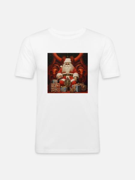 Düsterer Weihnachtsmann - Männer Slim Fit T-Shirt - Weiß