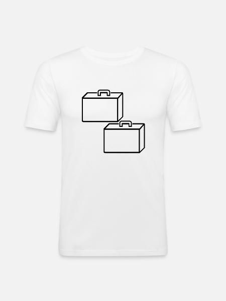Koffer - Männer Slim Fit T-Shirt - Weiß